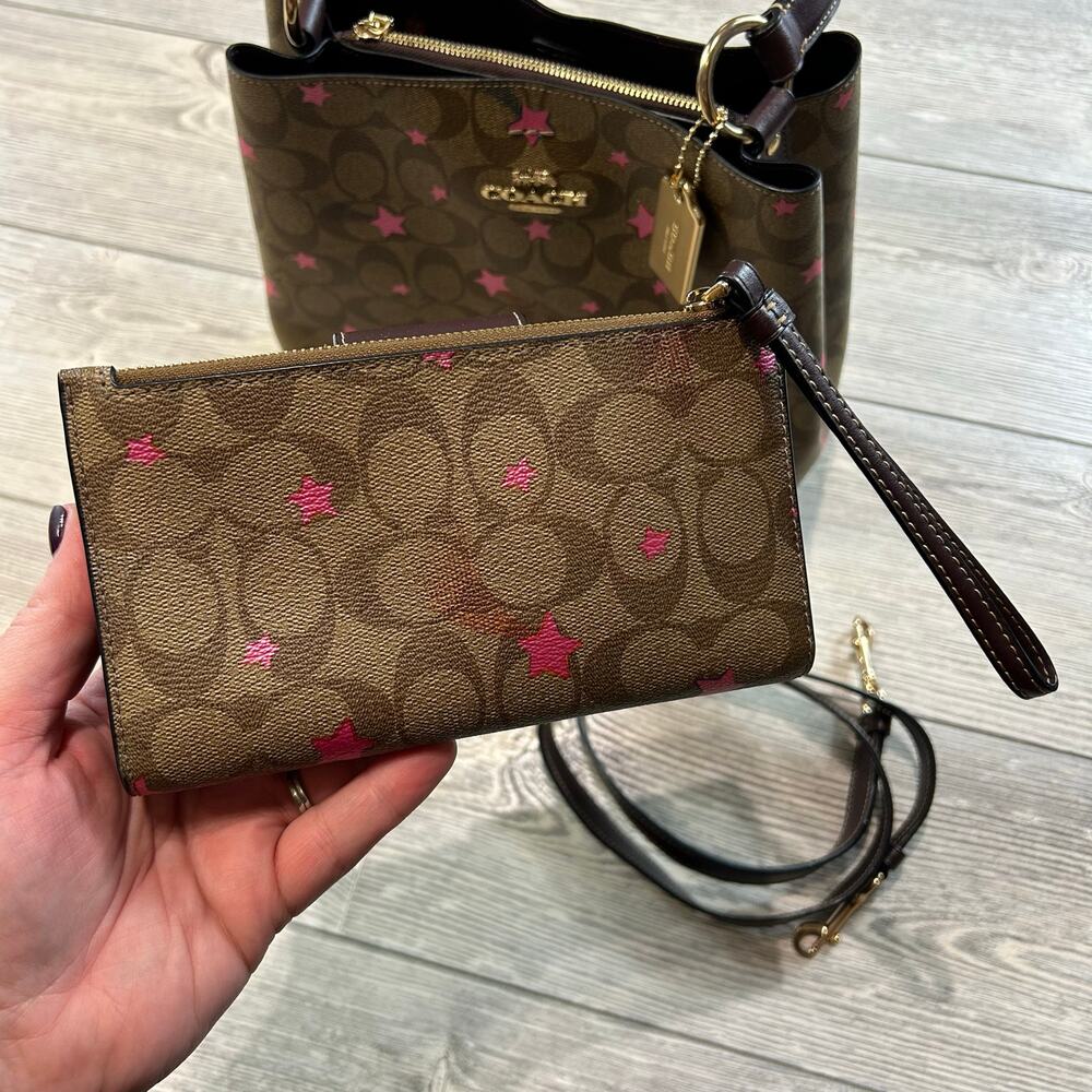 Coach Small Town Disco Star Bucket Bag & Wallet Set - Leather - Picture 7 of 8